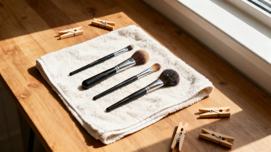 Most people overlook the proper drying method for wet makeup brushes that keeps bristles soft and extends their total usable life for years